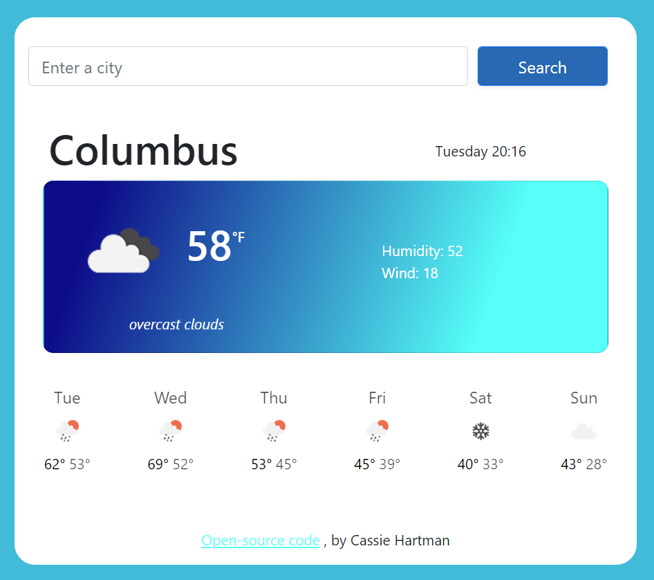 Weather app preview